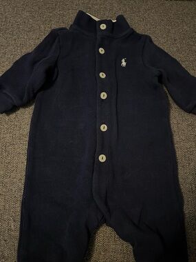 Ralph Lauren Baby Boy Sweater Coverall Navy 3 months